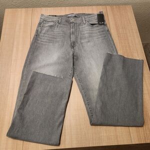 NWT Joe's Jeans Flawless High Rise Wide Leg Womens 34x33 Black Denim Raw Hem